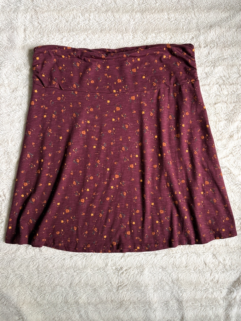 Toad & Co Ditsy Floral Skirt Size XL Burgundy | Autumn Earthy Gorpcore Athletic